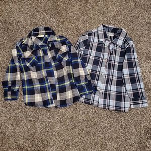 Lot of 2 plaid button up shirts. Size 3T